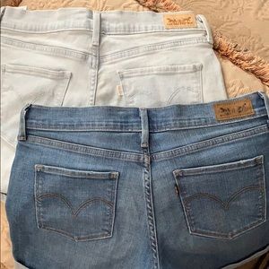 Two pairs of Levi jean shorts
